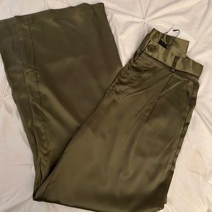 Silk Olive Green Trouser Pant. NEW WITH TAGS!!